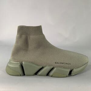 BALENCIAGA Size 8 Olive Speed Sneaker Pull On